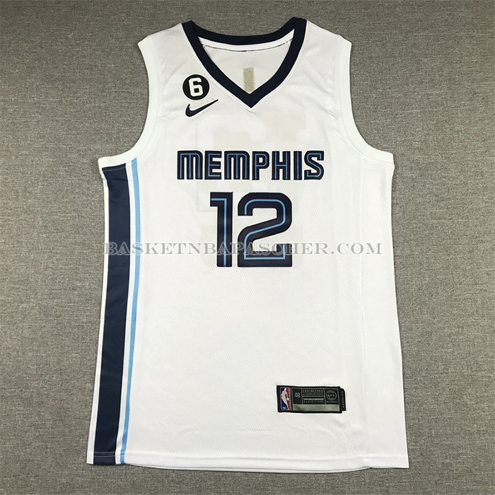 Maillot Memphis Grizzlies Ja Morant NO 12 Association 2022-23 Blanc
